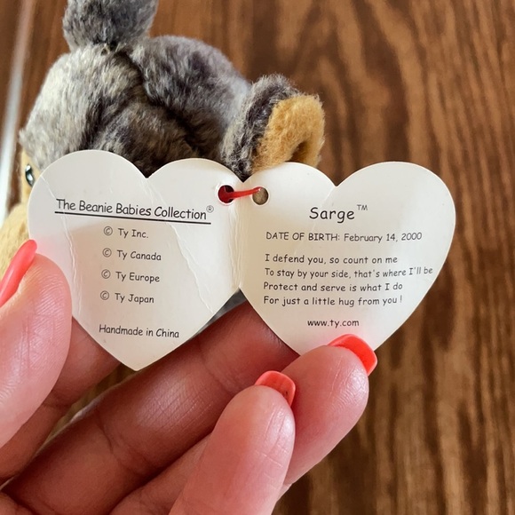 TY Beanie Baby SARGE the GERMAN SHEPARD, RETIRED. SILVER STAR made 2-14-2000 - Picture 6 of 8